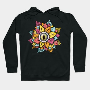 Colorful Reptile Eye Flower Fun Weird Digital Art Hoodie